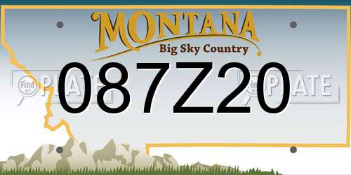 087Z20 Montana License Plate