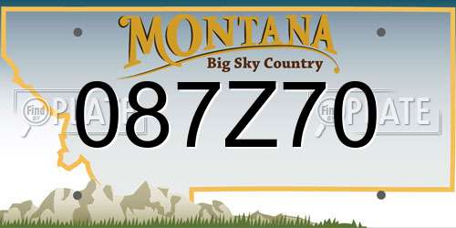 087Z70 Montana License Plate
