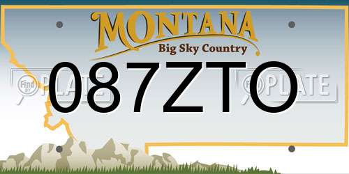087ZTO Montana License Plate