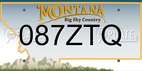 087ZTQ Montana License Plate