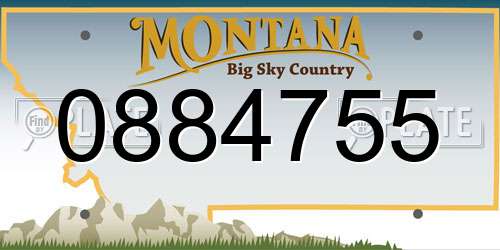 0884755 Montana License Plate
