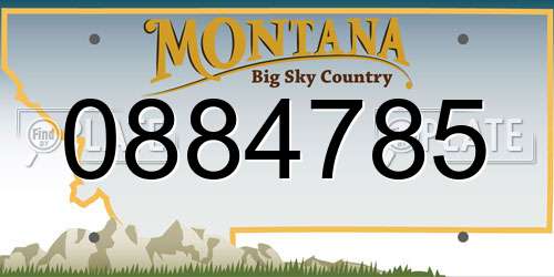 0884785 Montana License Plate