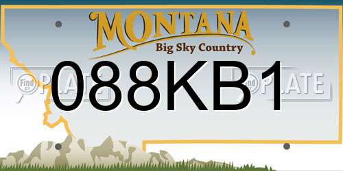 088KB1 Montana License Plate