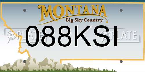 088KSI Montana License Plate