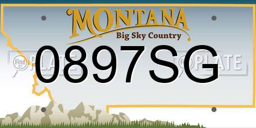 0897SG Montana License Plate