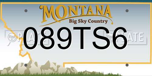 089TS6 Montana License Plate