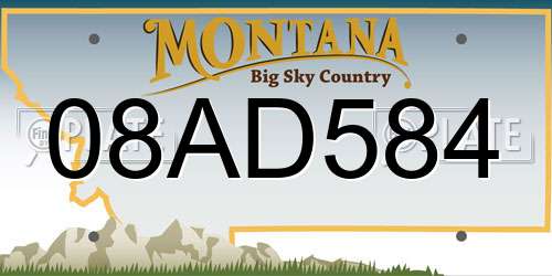 08AD584 Montana License Plate