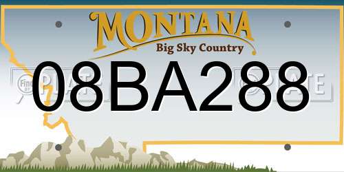 08BA288 Montana License Plate