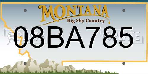 08BA785 Montana License Plate