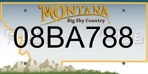 08BA788 Montana License Plate