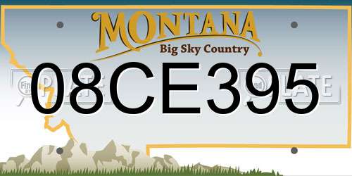 08CE395 Montana License Plate