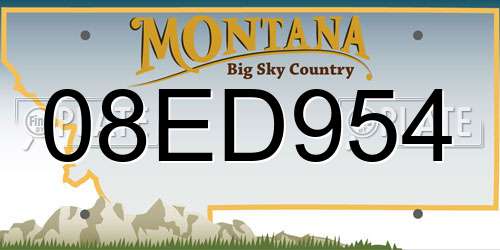 08ED954 Montana License Plate