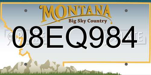 08EQ984 Montana License Plate