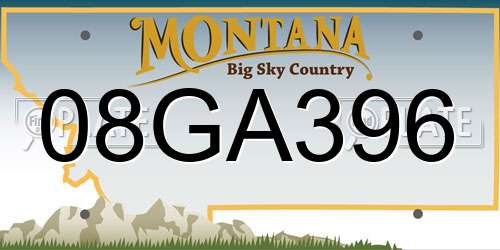 08GA396 Montana License Plate