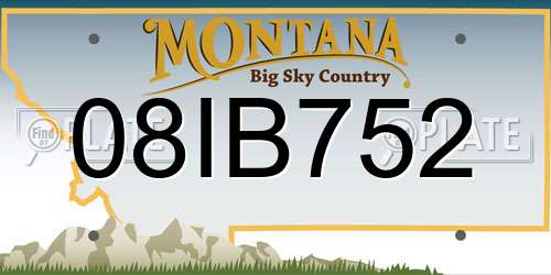 08IB752 Montana License Plate