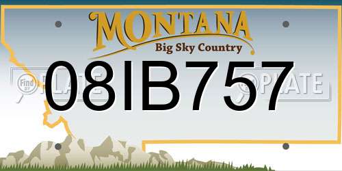 08IB757 Montana License Plate