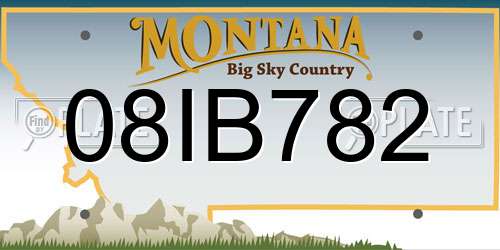 08IB782 Montana License Plate