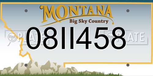 08II458 Montana License Plate