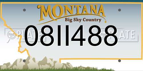 08II488 Montana License Plate