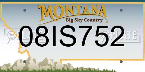 08IS752 Montana License Plate