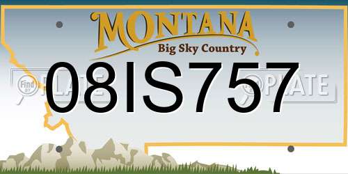 08IS757 Montana License Plate