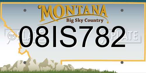 08IS782 Montana License Plate