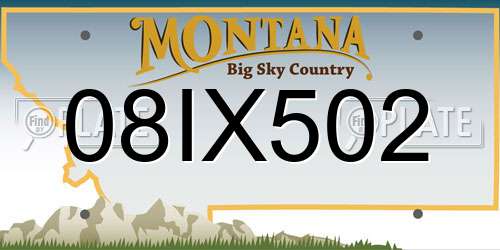 08IX502 Montana License Plate