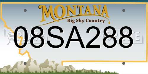 08SA288 Montana License Plate