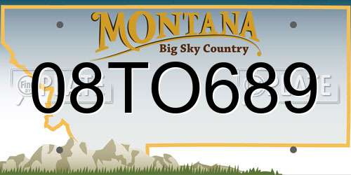 08TO689 Montana License Plate