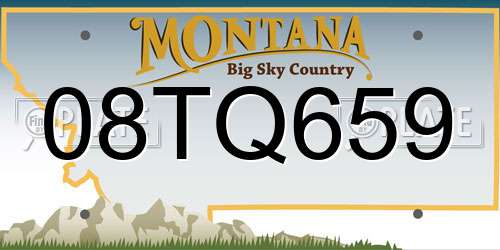 08TQ659 Montana License Plate