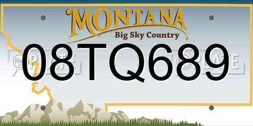 08TQ689 Montana License Plate