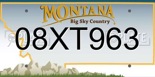 08XT963 Montana License Plate
