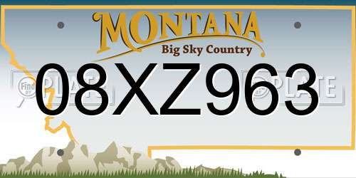 08XZ963 Montana License Plate