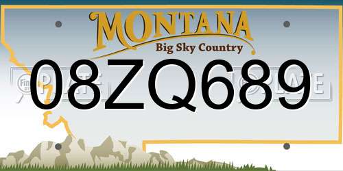 08ZQ689 Montana License Plate