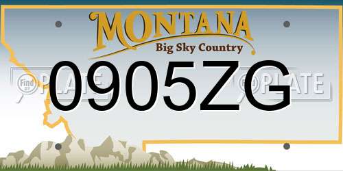 0905ZG Montana License Plate