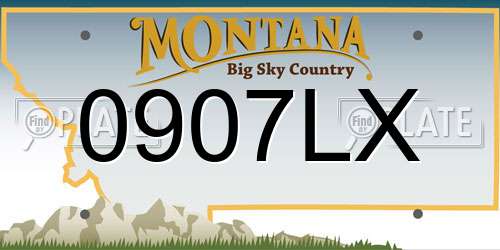 0907LX Montana License Plate