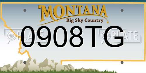 0908TG Montana License Plate