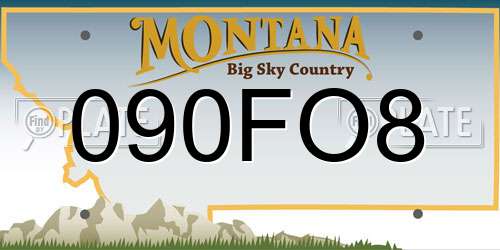 090FO8 Montana License Plate