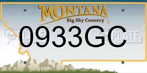 0933GC Montana License Plate