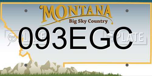 093EGC Montana License Plate