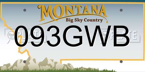 093GWB Montana License Plate