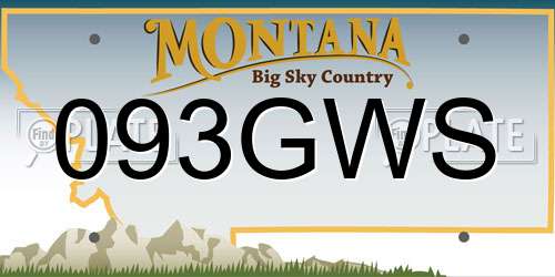 093GWS Montana License Plate