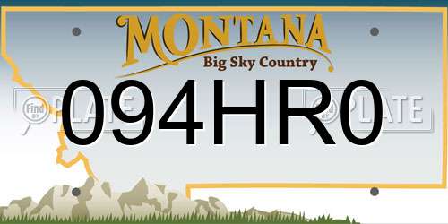 094HR0 Montana License Plate