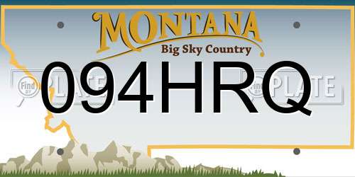 094HRQ Montana License Plate