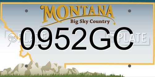 0952GC Montana License Plate