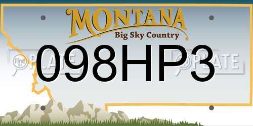 098HP3 Montana License Plate