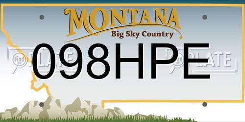 098HPE Montana License Plate