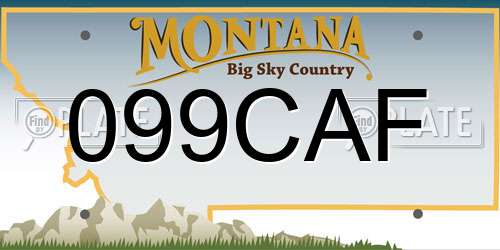 099CAF Montana License Plate