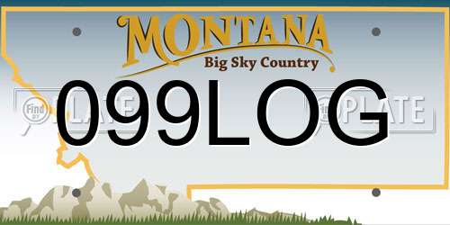 099LOG Montana License Plate