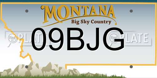 09BJG Montana License Plate